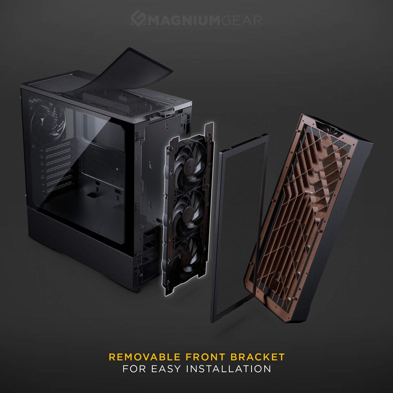 MagniumGear Neo Air 2 ATX Mid-tower, High Airflow Wood Texture Front Panel design, Black 