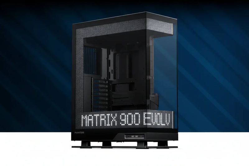 Evolv X2 Matrix with 900LED matrix display, grey fabric, glass side panels
