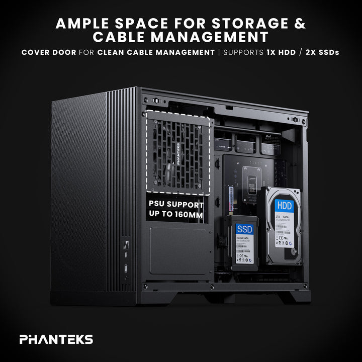 Phanteks XT M3 Micro-ATX Tempered Glass, Black