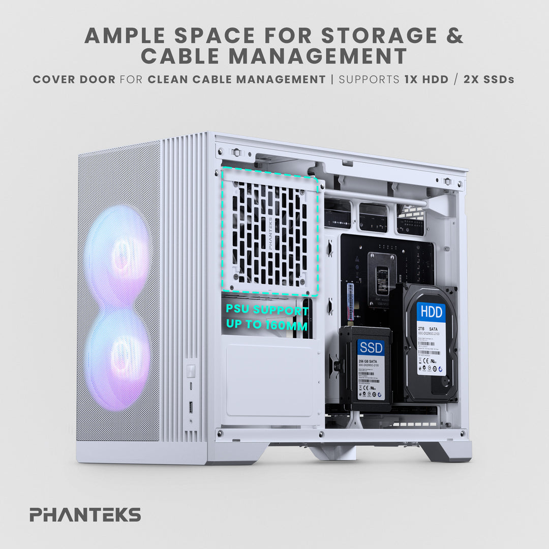 Phanteks XT M3 Micro-ATX Tempered Glass Window White