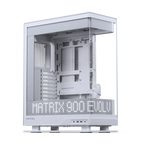 phanteks evolv x2 matrix, white, 900led matrix, seamless tempered glass, fabric, premium case