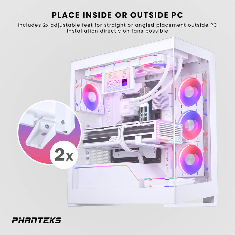 Phanteks 5.5” Hi-Res Universal LCD Display, Magnetic Mounting, 60hz refresh rate, 2160x1440 IPS Panel with LED backlighting, White