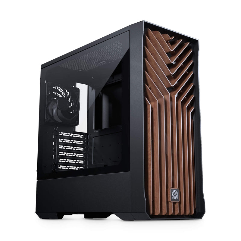 MagniumGear Neo Air 2 ATX Mid-tower, High Airflow Wood Texture Front Panel design, Black 