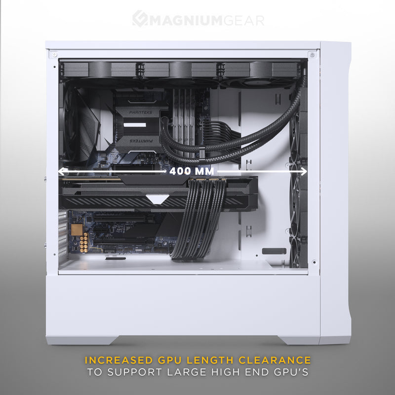 MagniumGear Neo Air 2 ATX Mid-tower, High Airflow Wood Texture Front Panel design, White