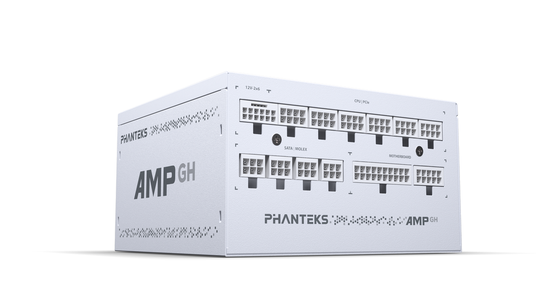Phanteks AMP GH power supply rear view on a white background