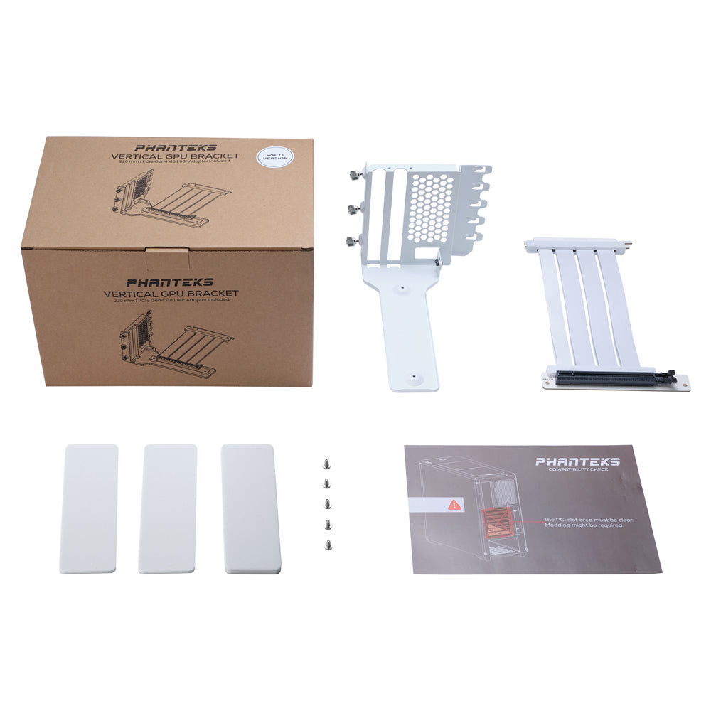 frelsen bryder ud Modsigelse Phanteks PCI-E 4.0 Vertical GPU Bracket - White